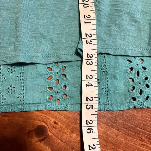 NWT Eri + Ali Lucie Eyelet Tank Anthropologie Size S V Neck Sleeveless Blue - Picture 13 of 14